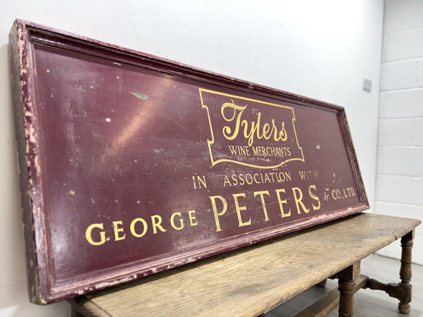 Early 20th Century, Painted Wooden Wine Merchants Shop Sign