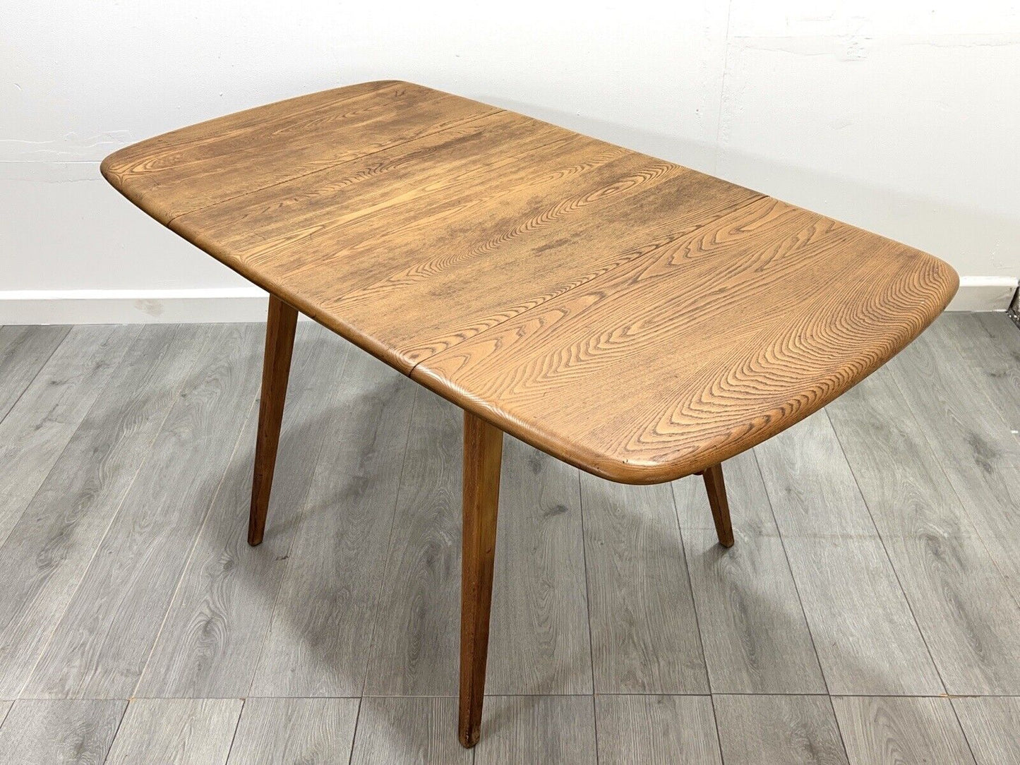 Ercol Model 383, Vintage Blue Label Drop Leaf Rectangular Dining Table