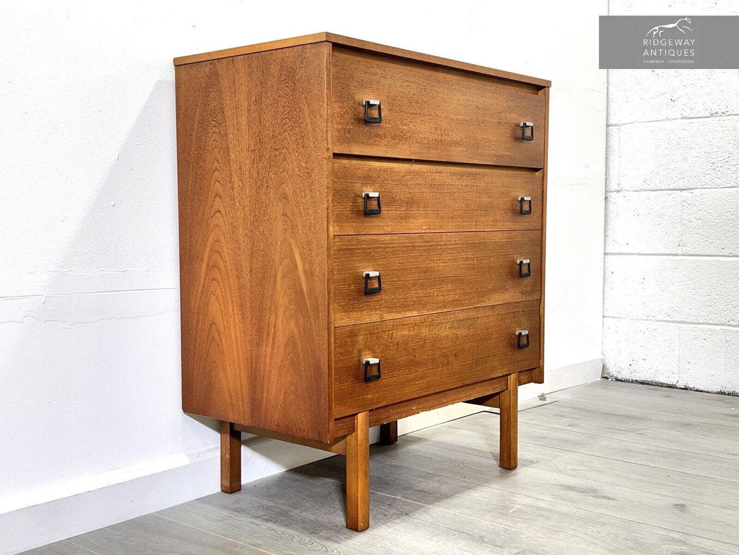 Symbol, Mid Century Teak Chest of 4 Drawers