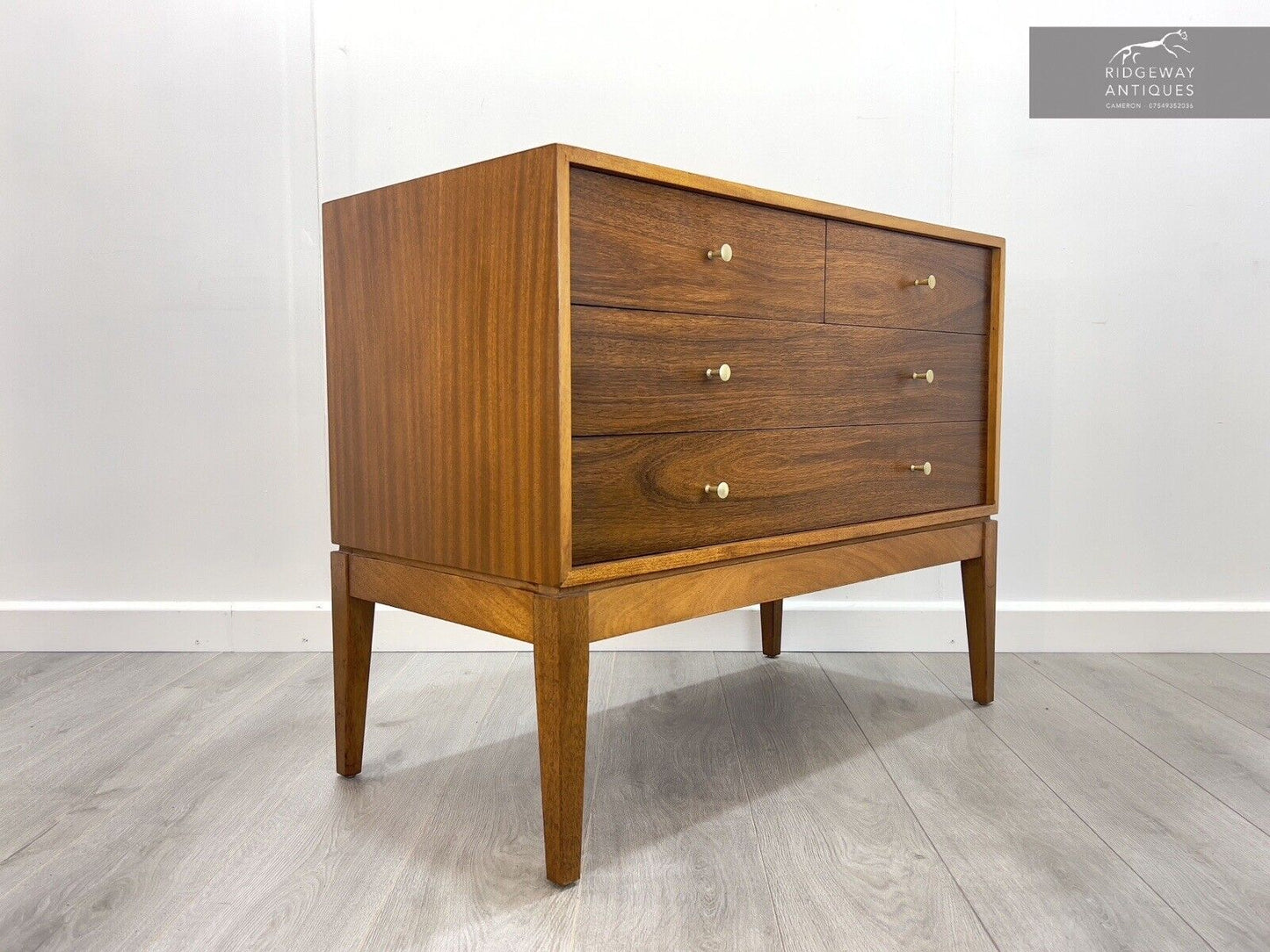 Peter Hayward for Uniflex, Mid Century, Walnut Chest of Drawers