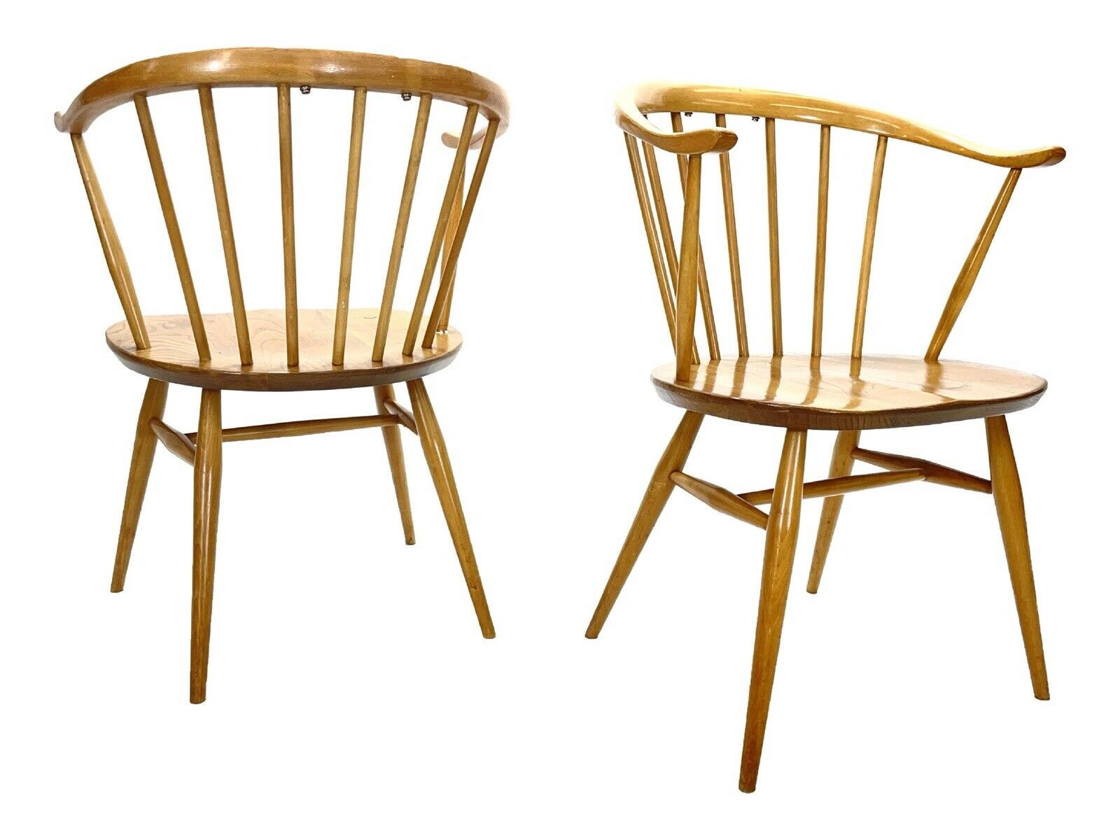 Pair Of Ercol 449a, Cowhorn Chairs