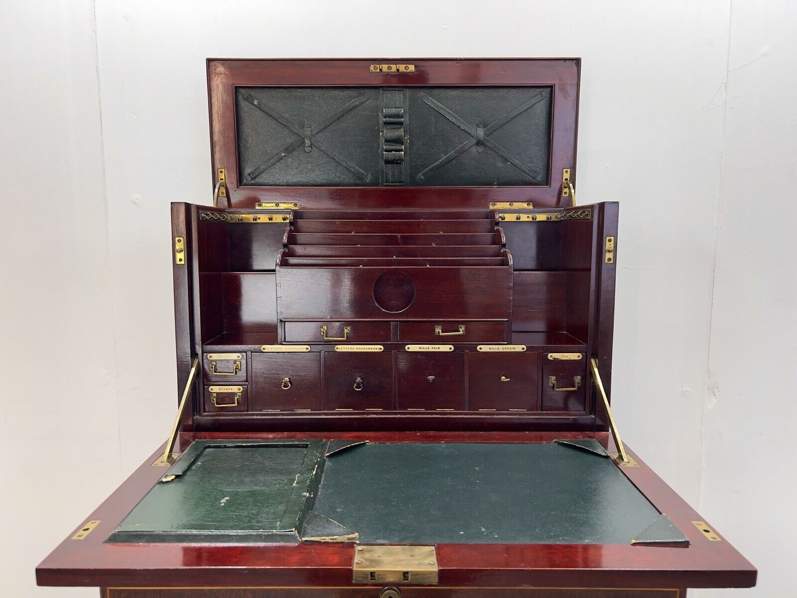 Edwardian, Campaign Style and Inlaid Travelling Writing Desk