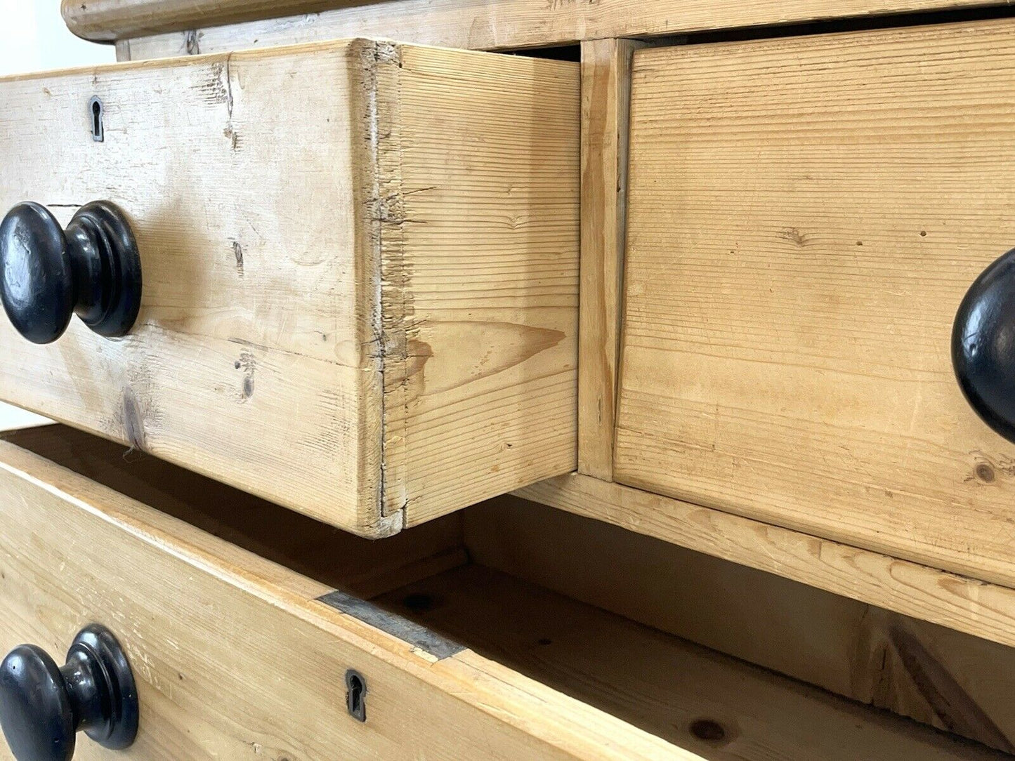 Victorian Pine Gallery Back Chest of Drawers / Dressing Chest
