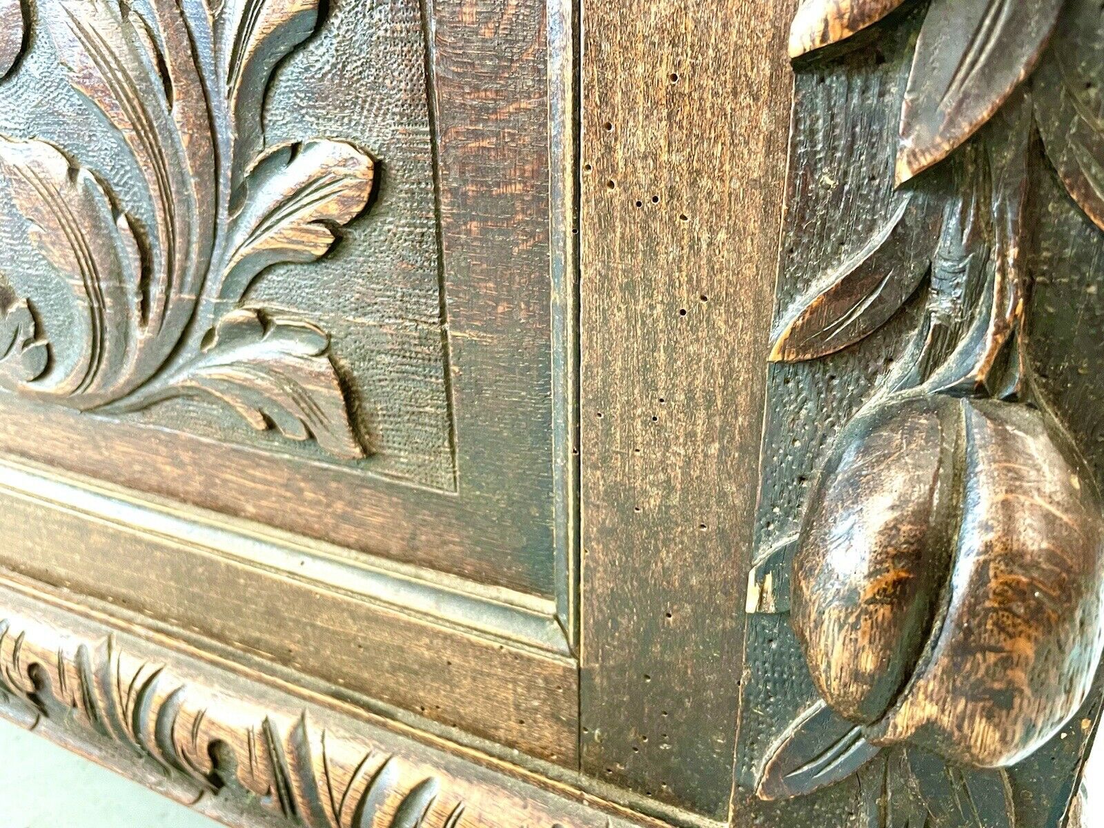 A Carved, 19th Century, Flemish Style, Oak Bench / Settle