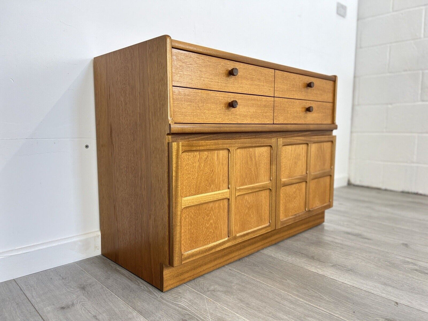 Nathan / Parker Knoll Squares, Mid Century Teak Compact Sideboard / Cupboard