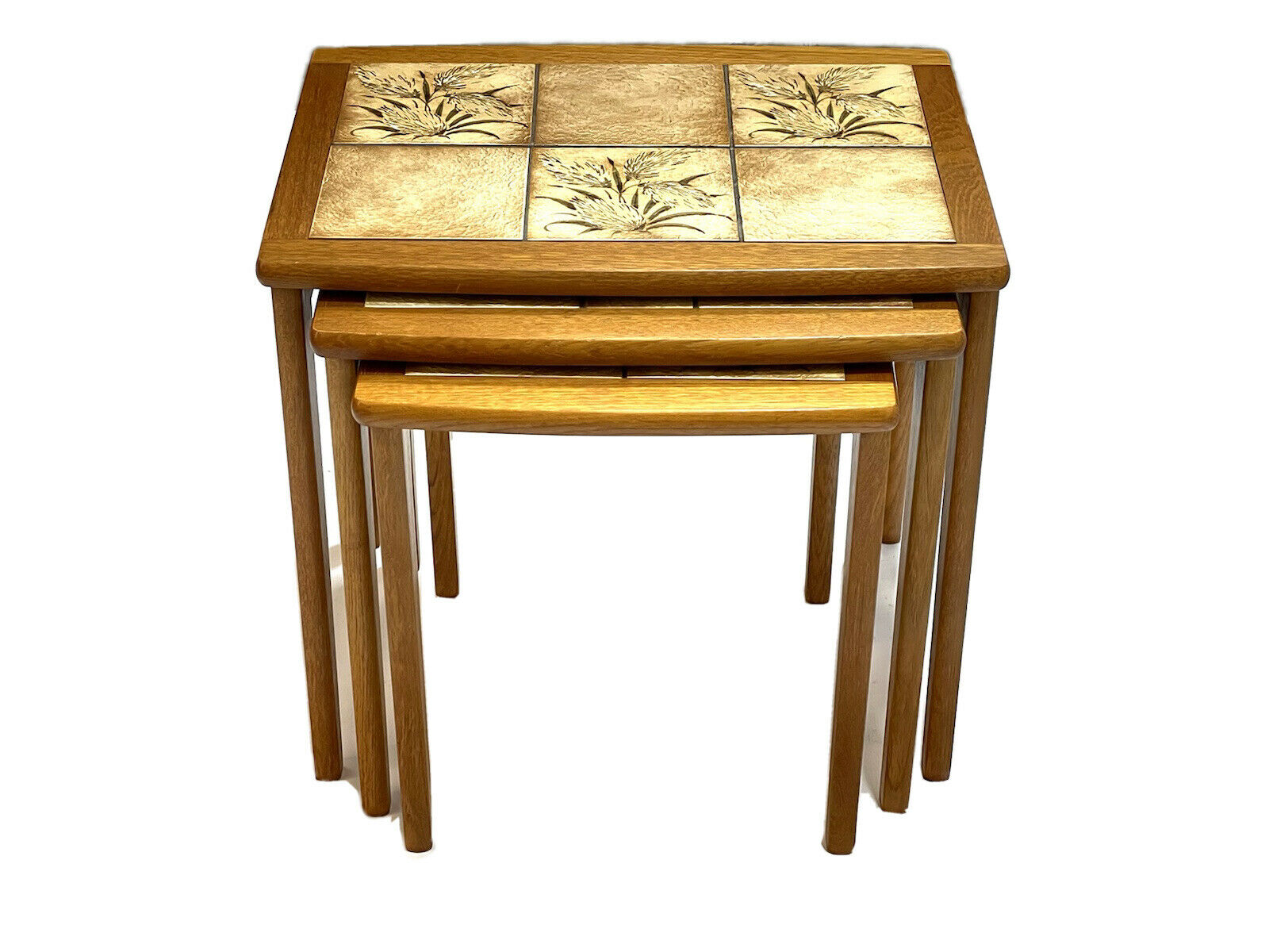 BRDR. Furbo, Danish, Mid-Century Nest Of Teak Tiled Tables