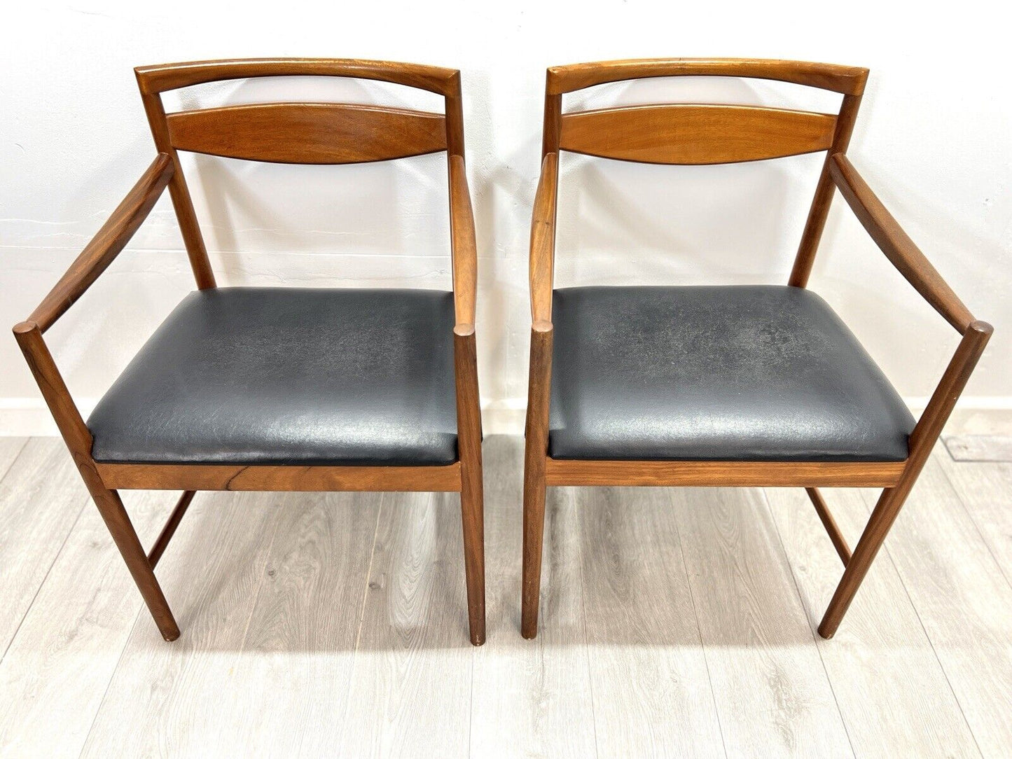 Mcintosh, Set of 6, Mid Century Teak Dining Chairs Including 2 Carvers