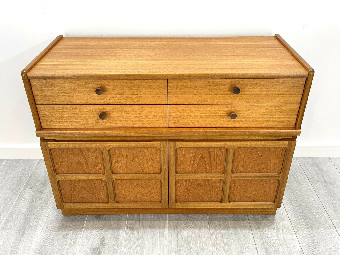 Nathan / Parker Knoll Squares, Mid Century Teak Compact Sideboard / Cupboard
