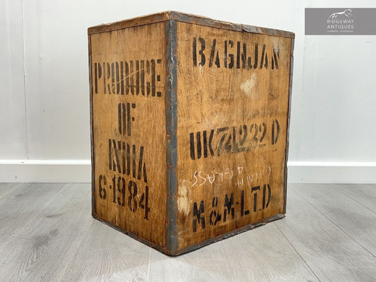 Vintage Wooden Tea Crate from Baghjan, India