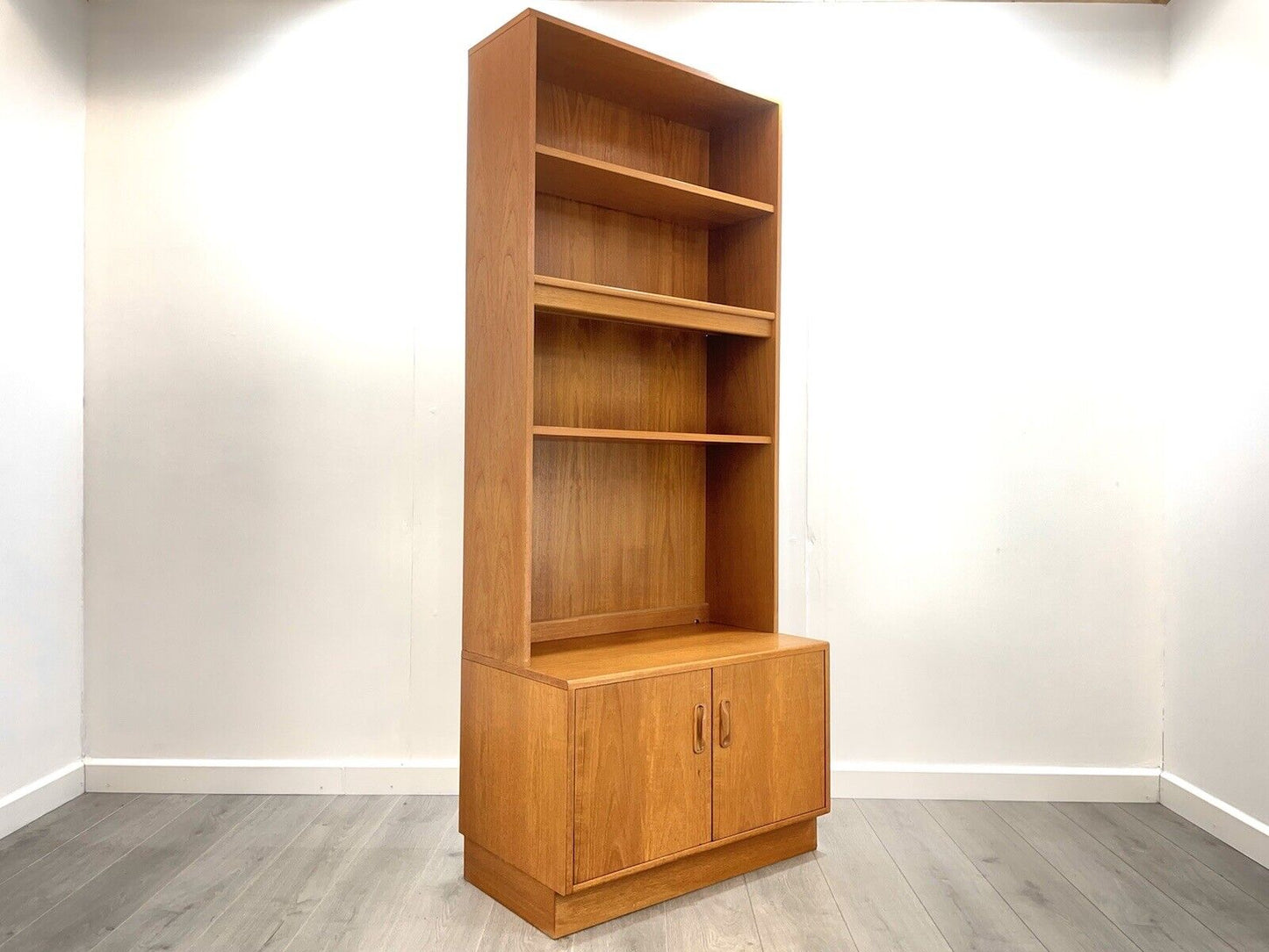 G Plan Fresco, Mid Century Teak Bookcase Above 2 Door Cupboard