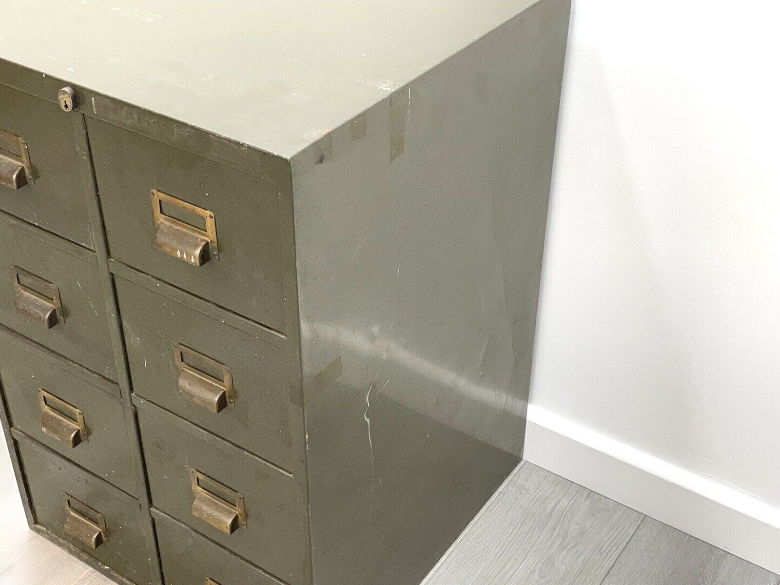 Roneo, Vintage 8 Drawer Filing / Index Cabinet in Dark Green