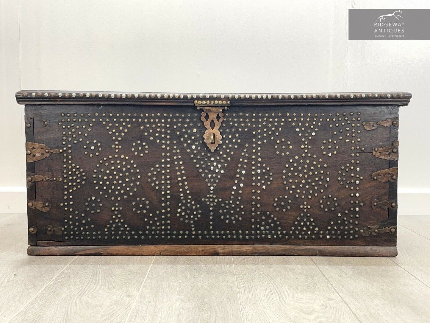 19th Century, Studded Rosewood Zanzibar Chest With Secret Compartment
