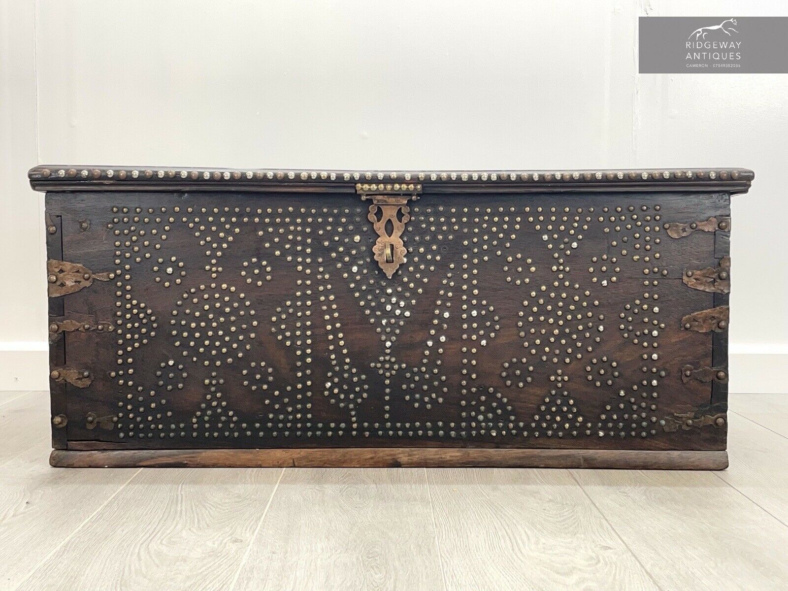 19th Century, Studded Rosewood Zanzibar Chest With Secret Compartment