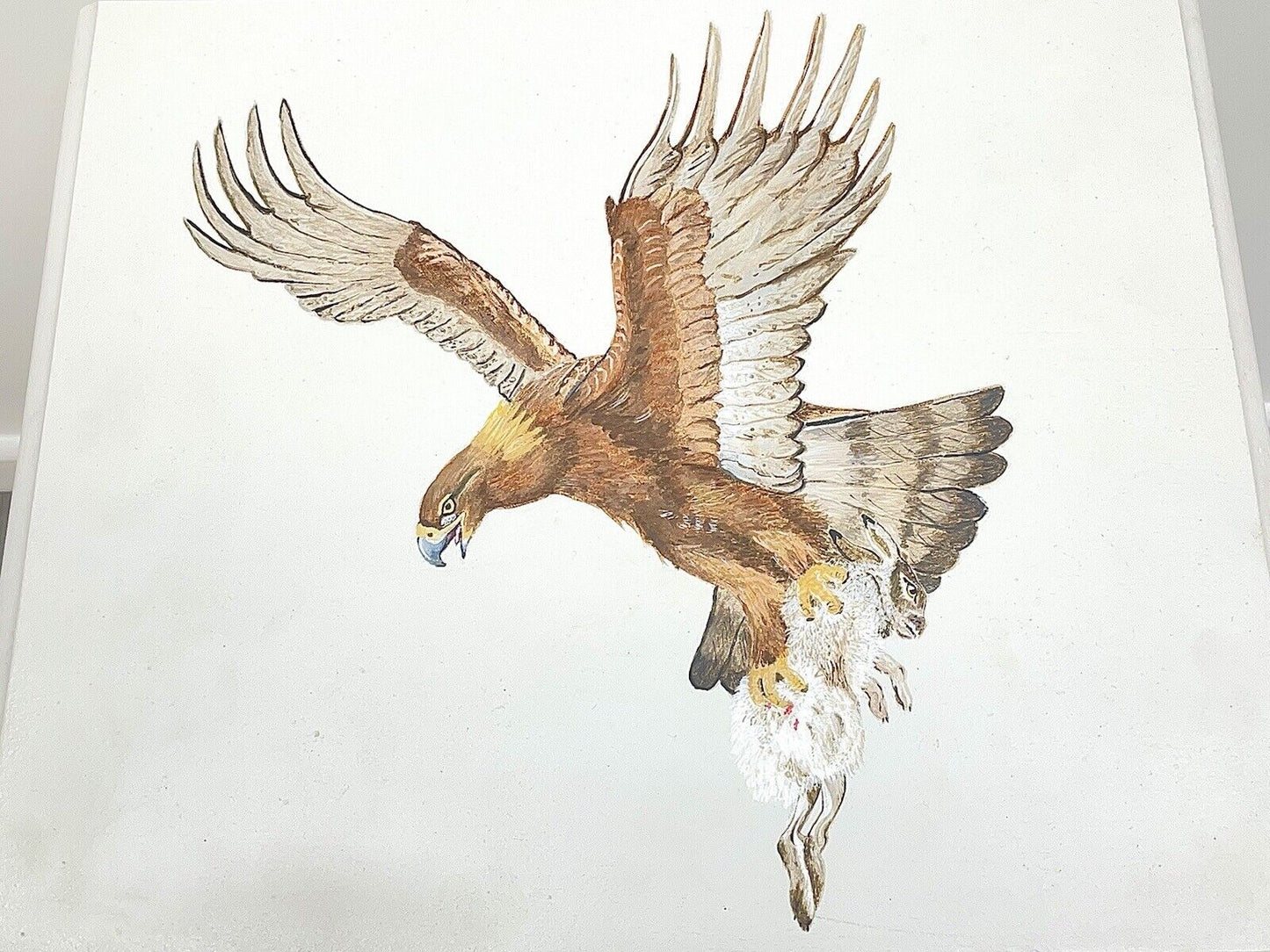 A Hand Painter Bedside Chest of Drawers With Birds of Prey, By Aileen Carash