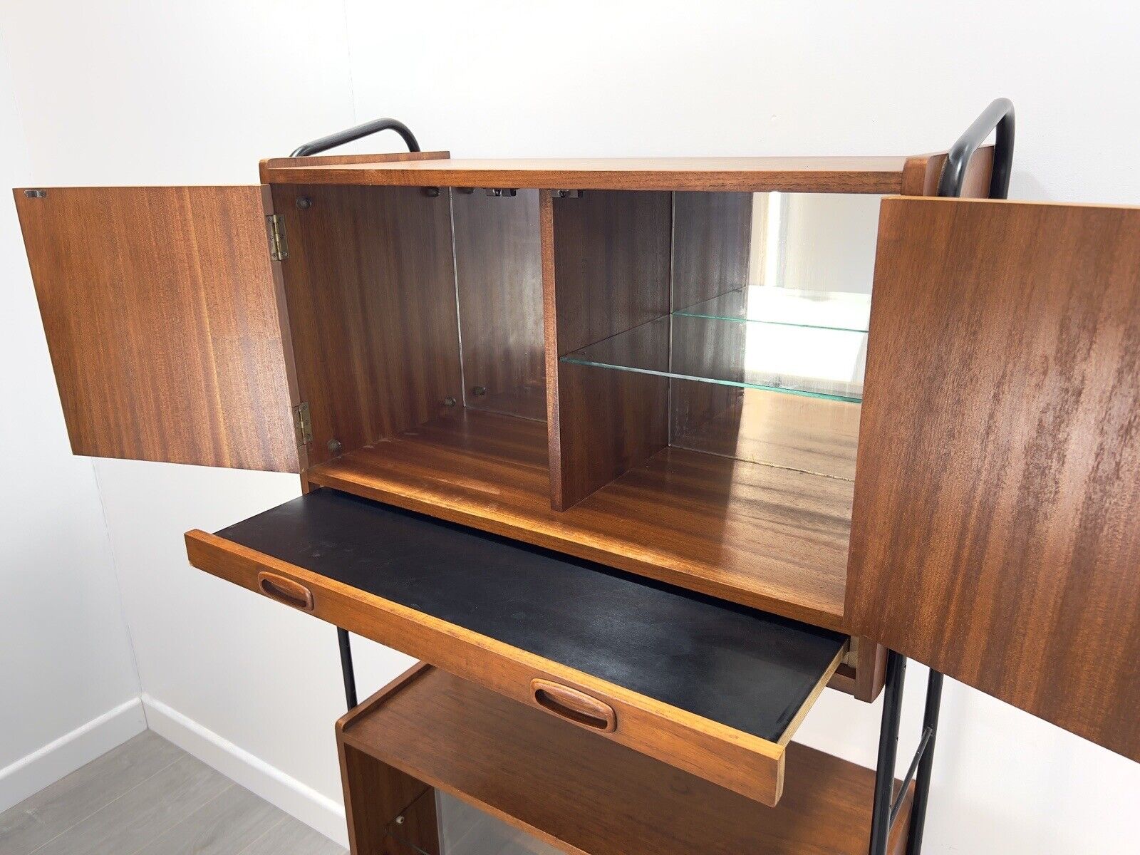 Mid Century, Teak Units and Steel Modular Shelving System