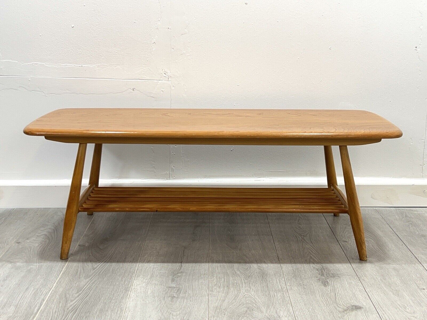 Ercol Model 459, Mid Century Elm Coffee Table with Magazine Rack