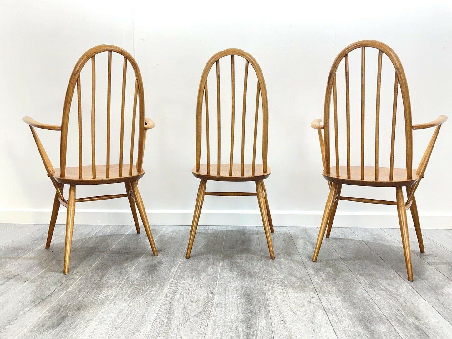 Ercol Quaker 365 & 365a, Set Of 3 Retro Dining Chairs