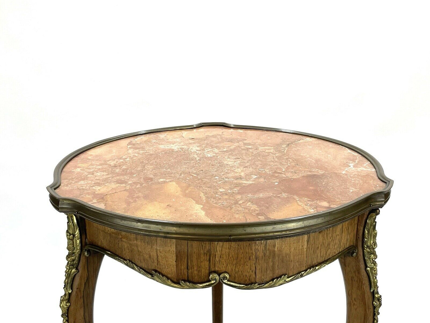 19th Century, French, Marble Top & Ormolu, Walnut Occasional Table