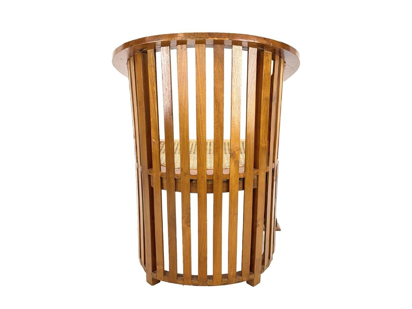 Arts And Crafts, Oak And Cane Barrel Chair