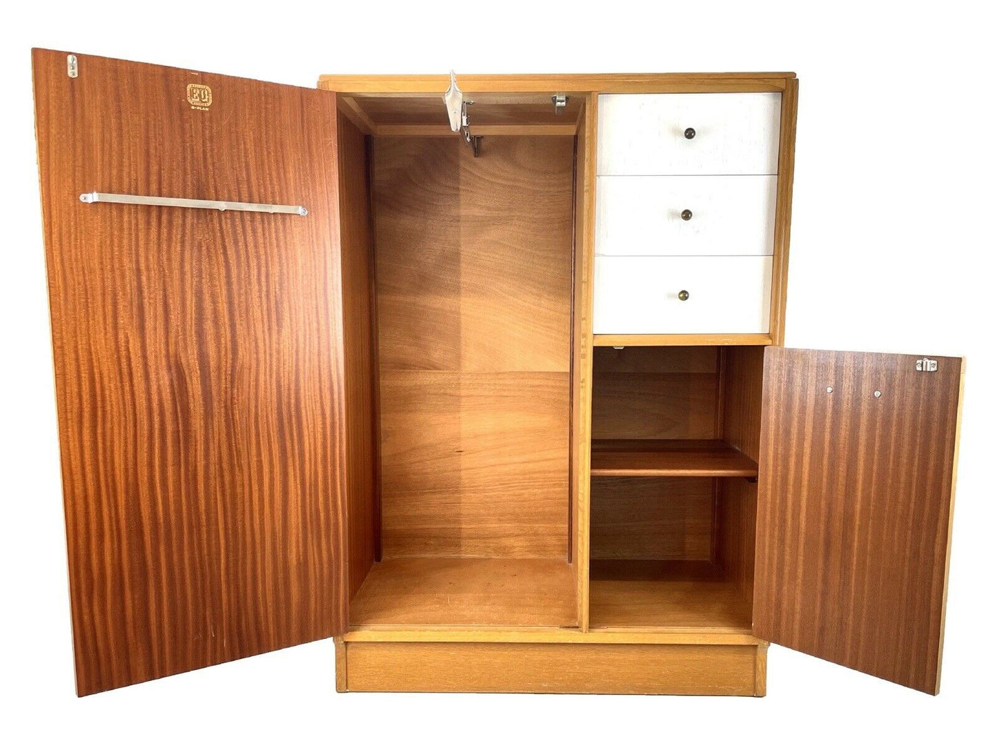 G Plan / E Gomme - China White Gents Wardrobe / Compactum