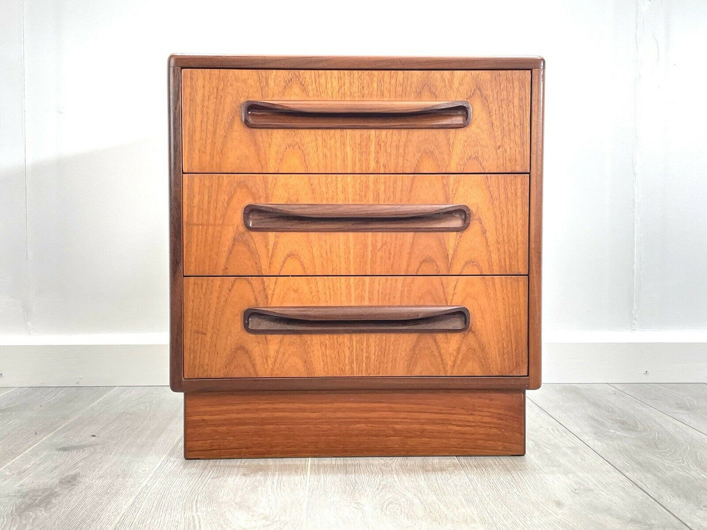 G Plan Fresco, Mid Century 3 Drawer Bedside Table / Chest Of Drawers