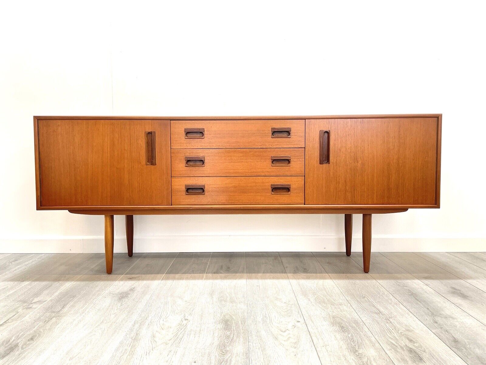 A Vintage Teak, Long Sideboard / Credenza