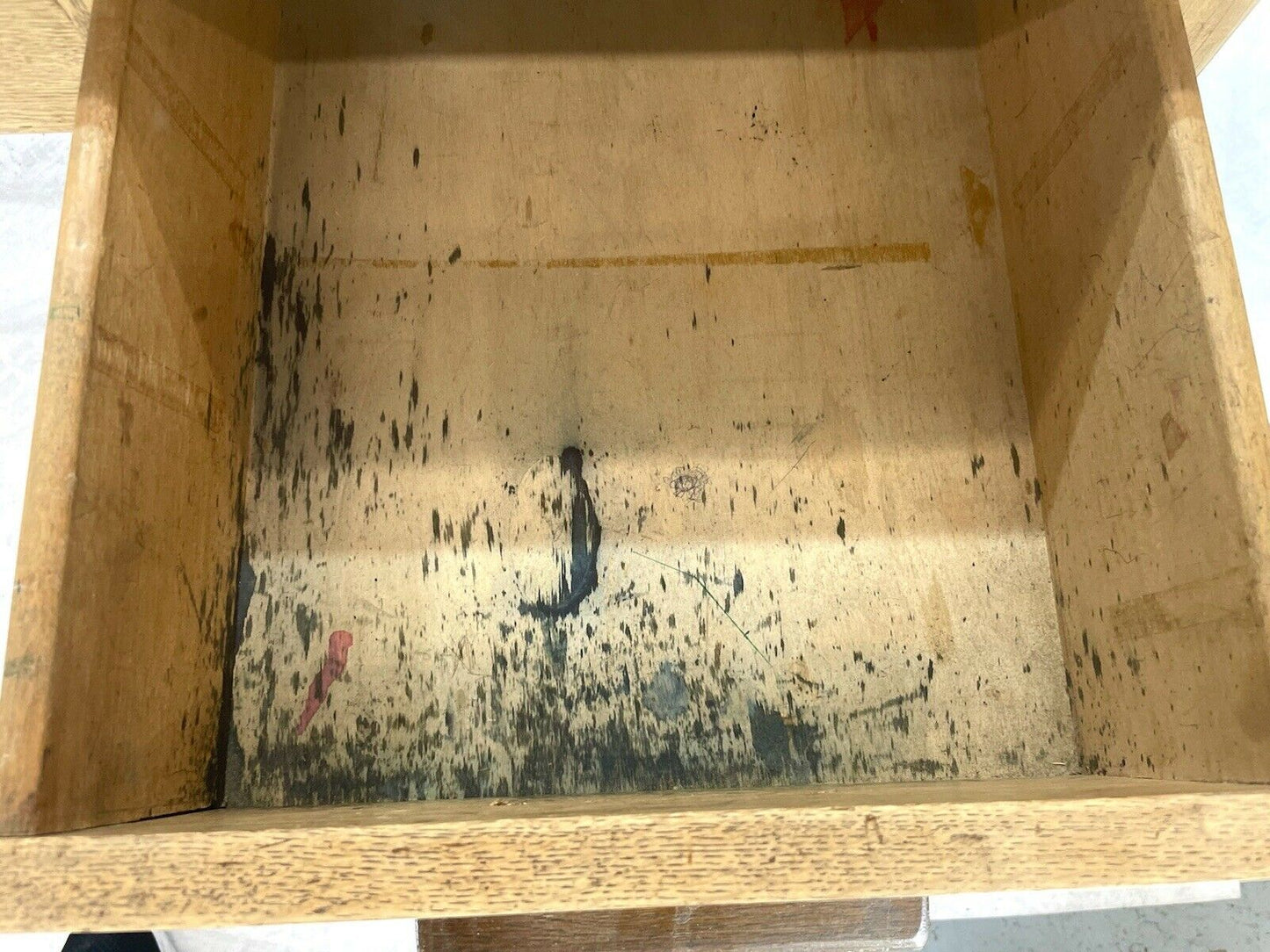 Vintage / Mid Century Stripped Oak Teachers / Office Desk