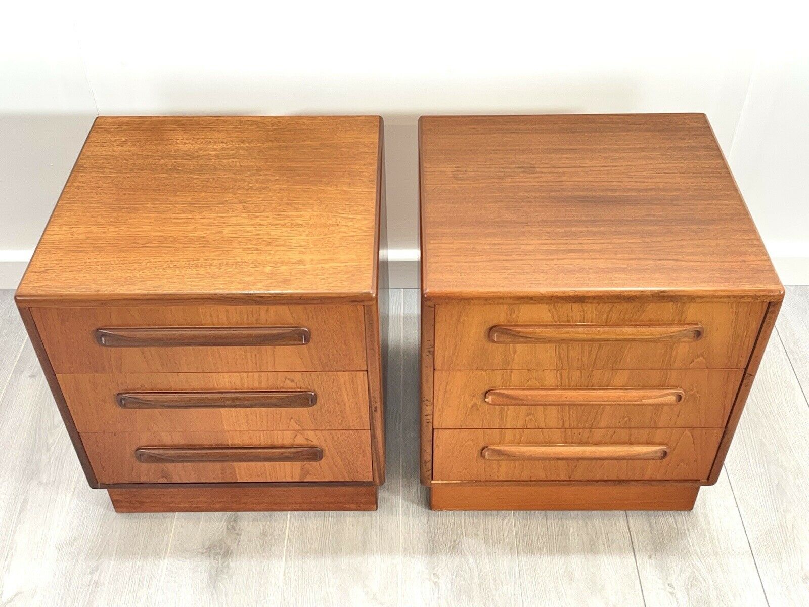 G Plan Fresco, Pair of 3 Drawer Bedside Table / Chest of Drawers