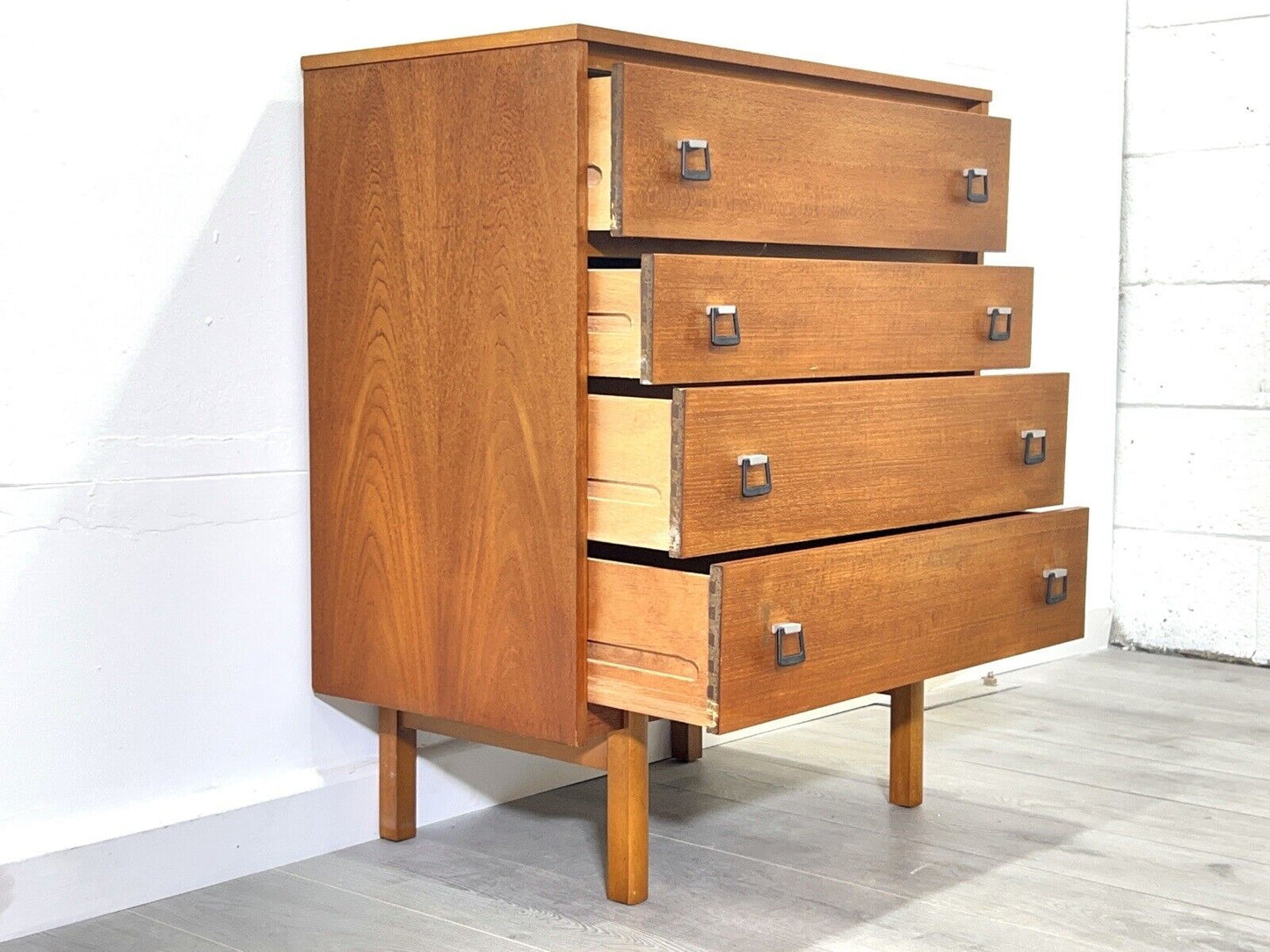 Symbol, Mid Century Teak Chest of 4 Drawers