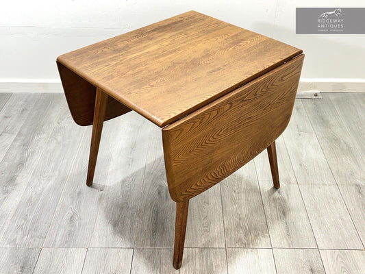 Ercol Model 383, Vintage Blue Label Drop Leaf Rectangular Dining Table