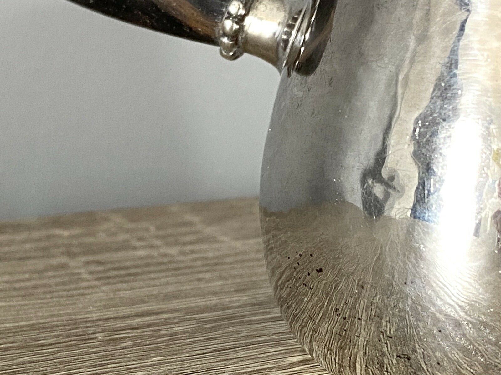 Georg Jensen Silver Hammered Cream Jug With Ebony Handle