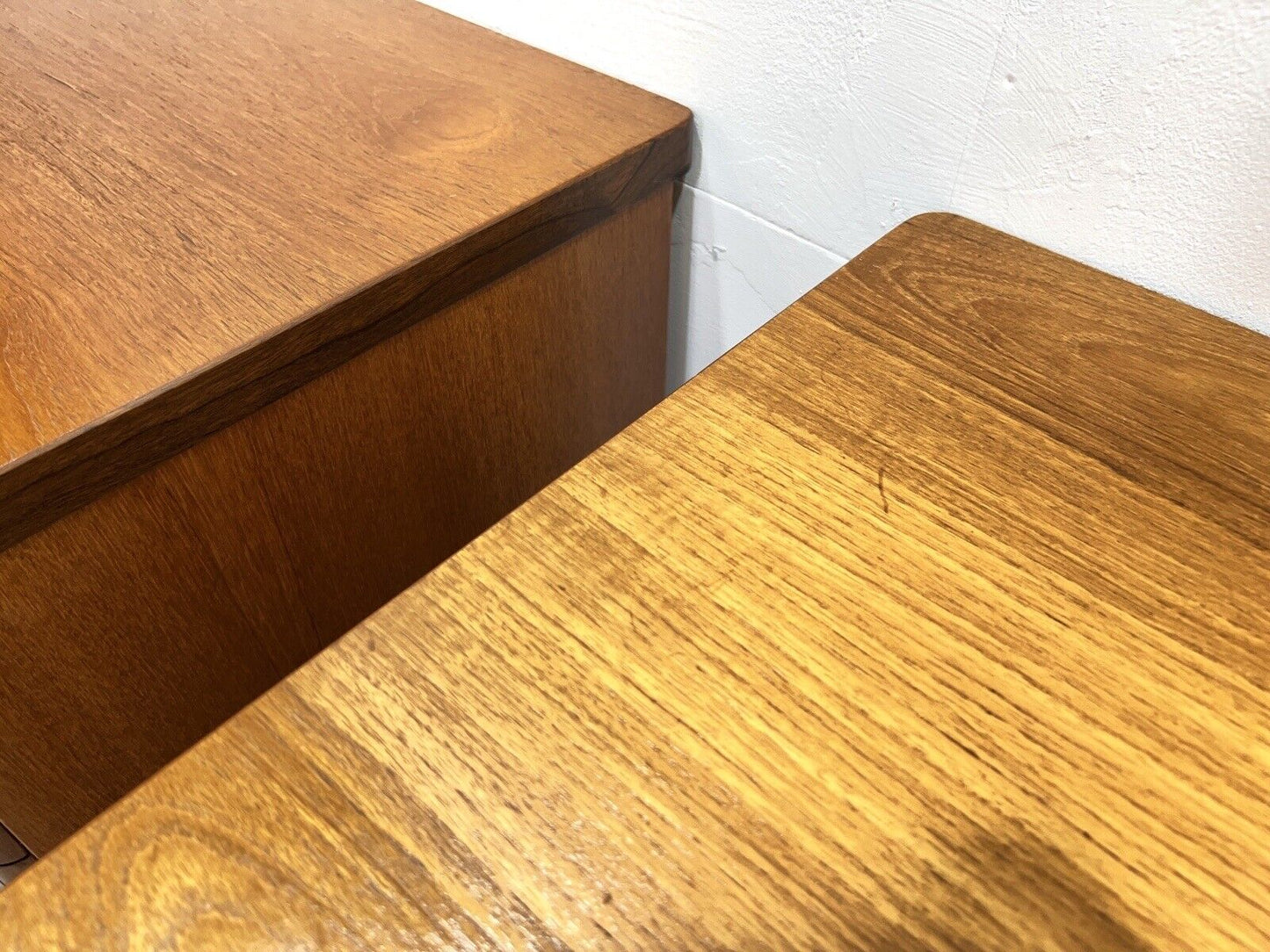 Stag Cantata, Pair of Mid Century Teak Bedside Tables / Drawers