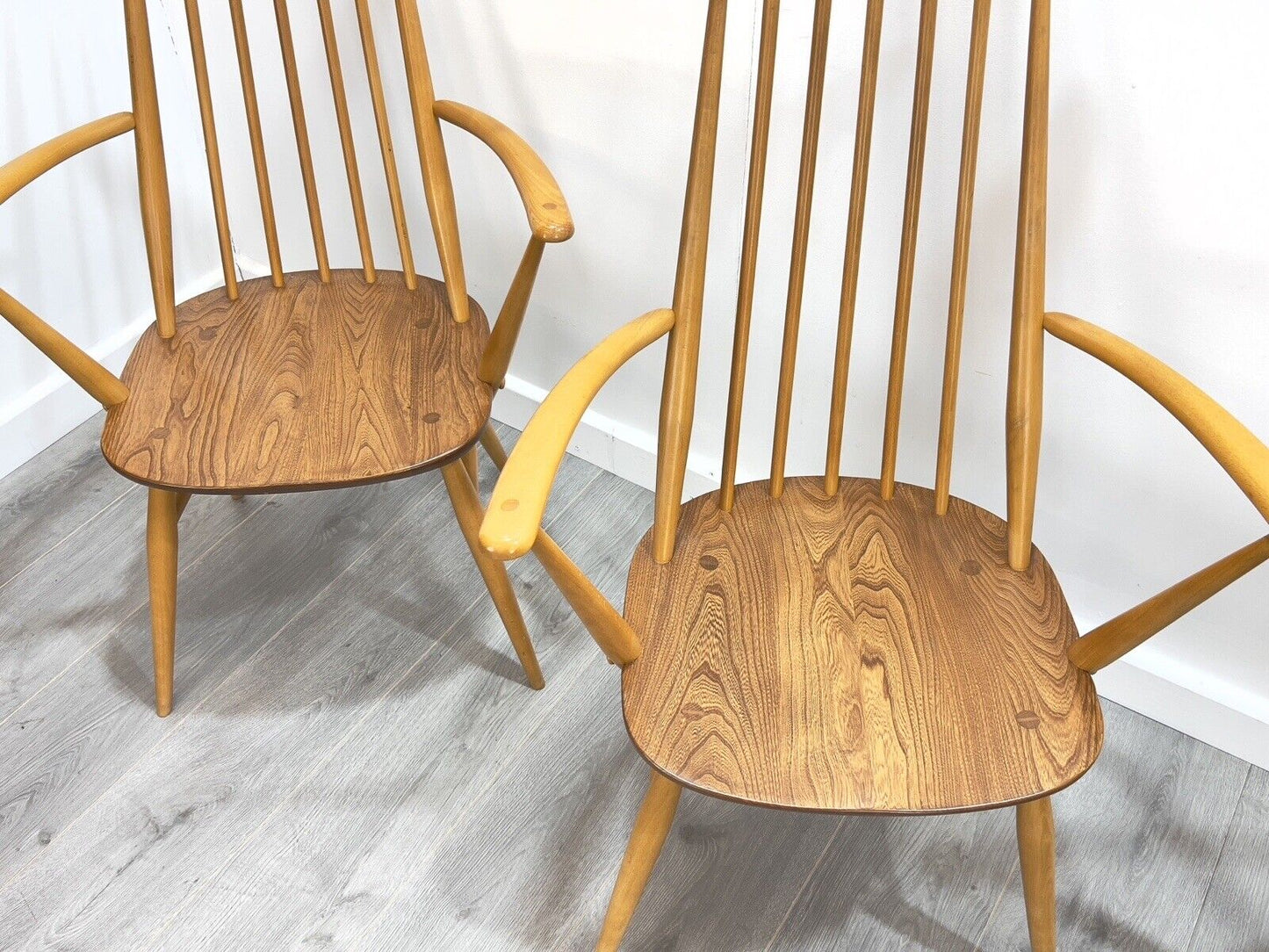 Ercol Goldsmith, Set of 4 Model 369A Mid Century Dining Chairs