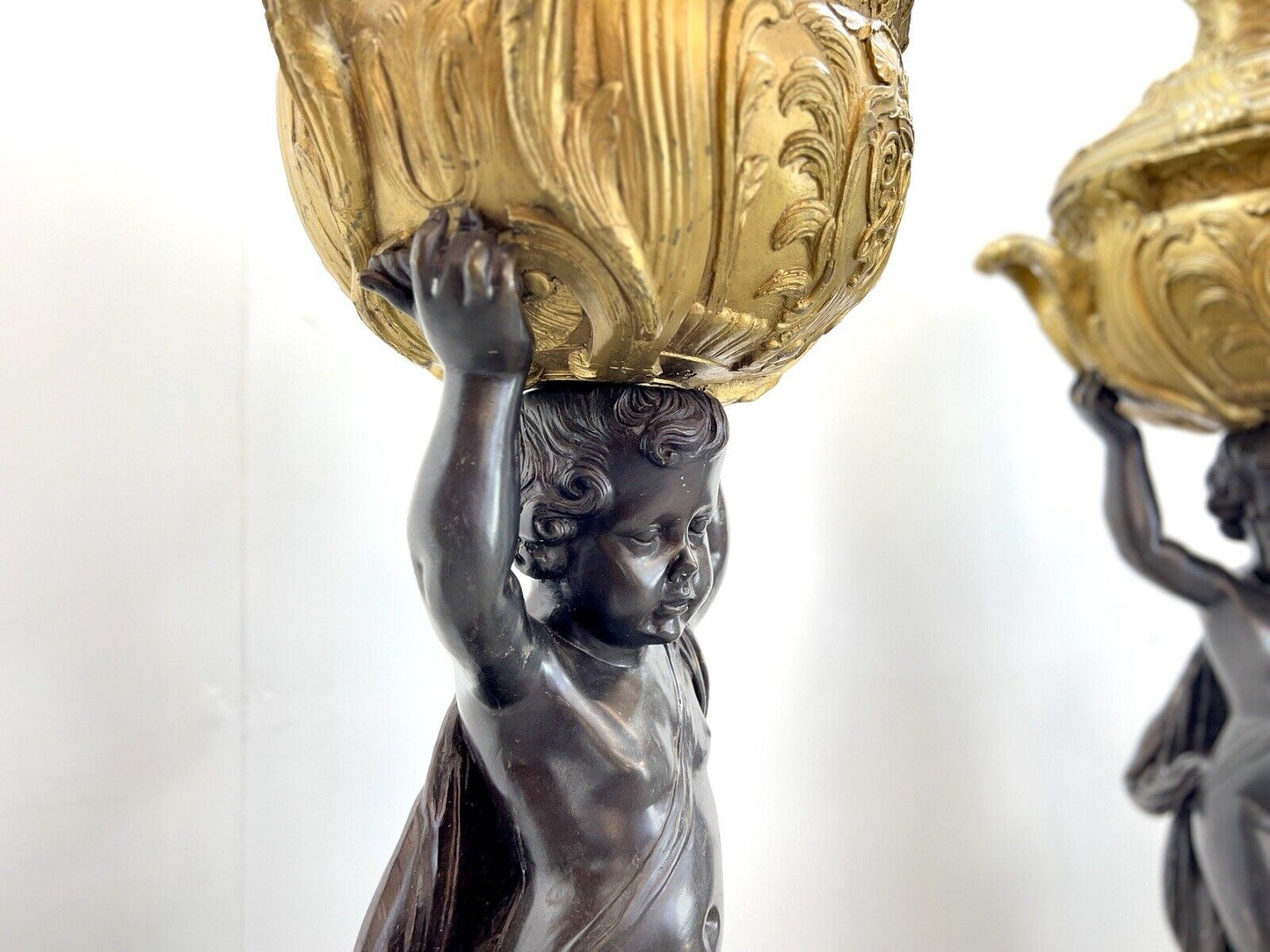 After Joseph d'Asté, Pair of Napoleon III Style, Gilt Bronze Jardinières