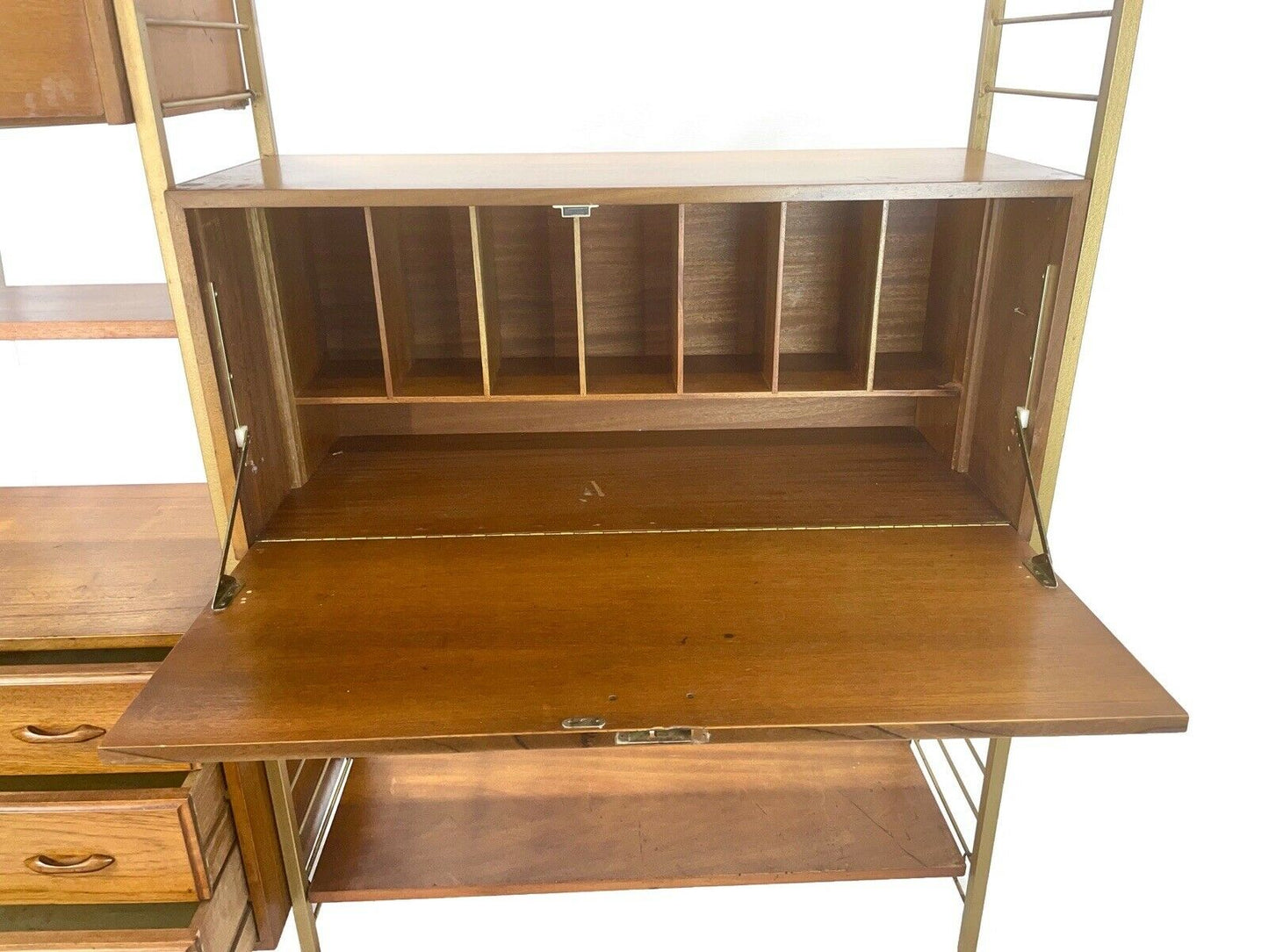 Staples Ladderax, 2 Bay Setup With Gold Ladders, Bank Of 3 Drawers, Plus More