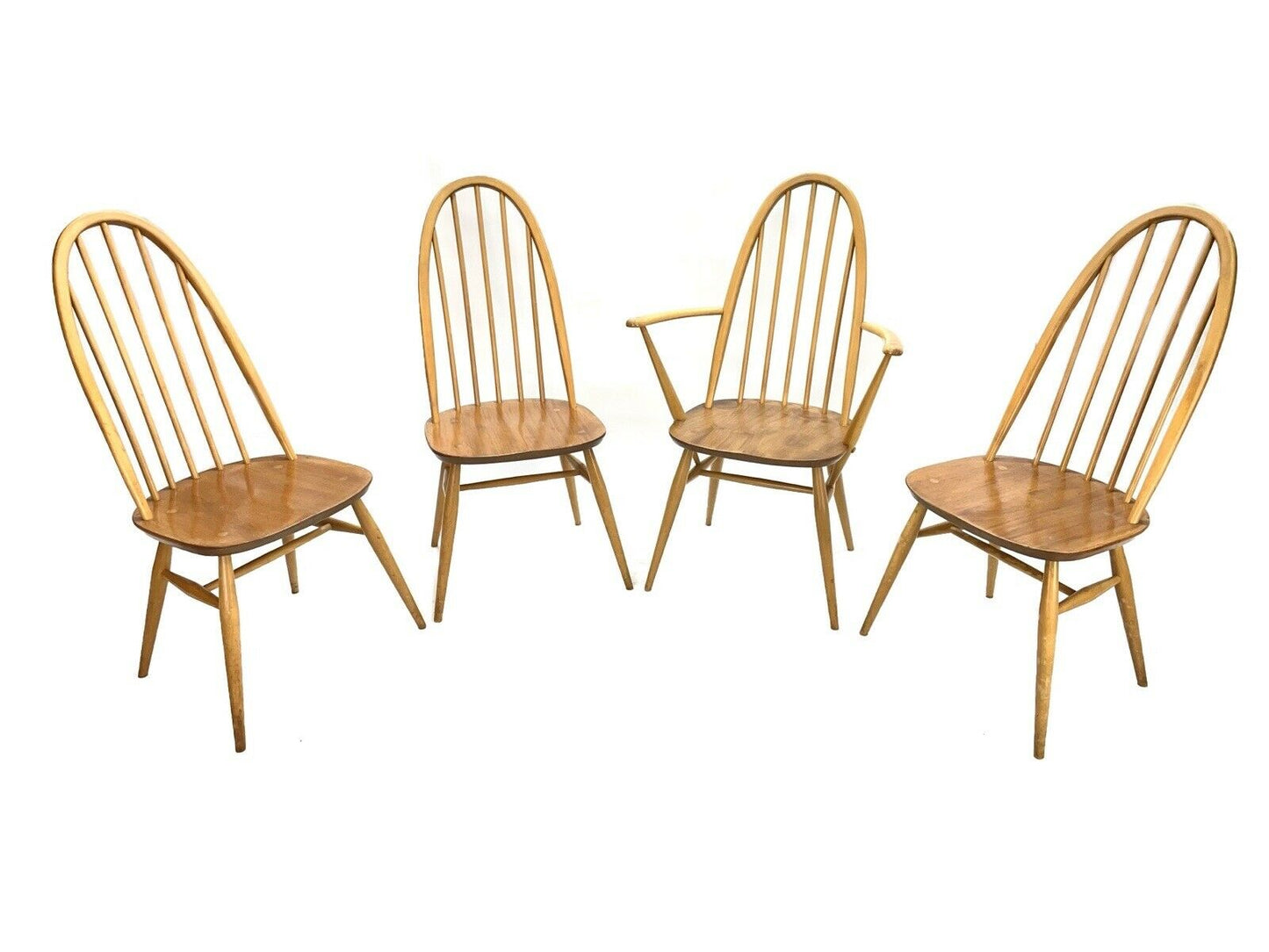 Ercol Quaker 365 & 365a, Set Of 4 Retro Dining Chairs