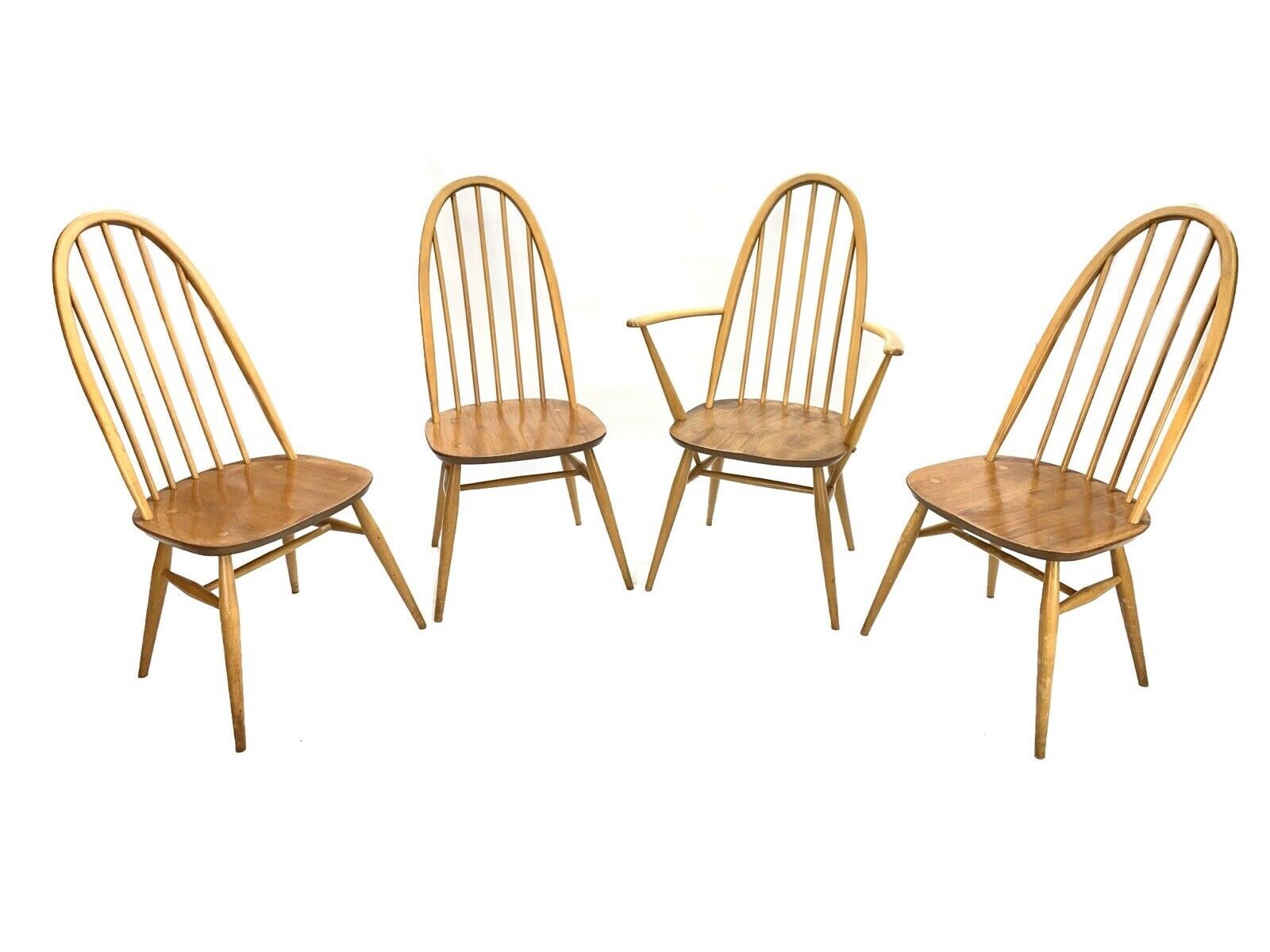 Ercol Quaker 365 & 365a, Set Of 4 Retro Dining Chairs