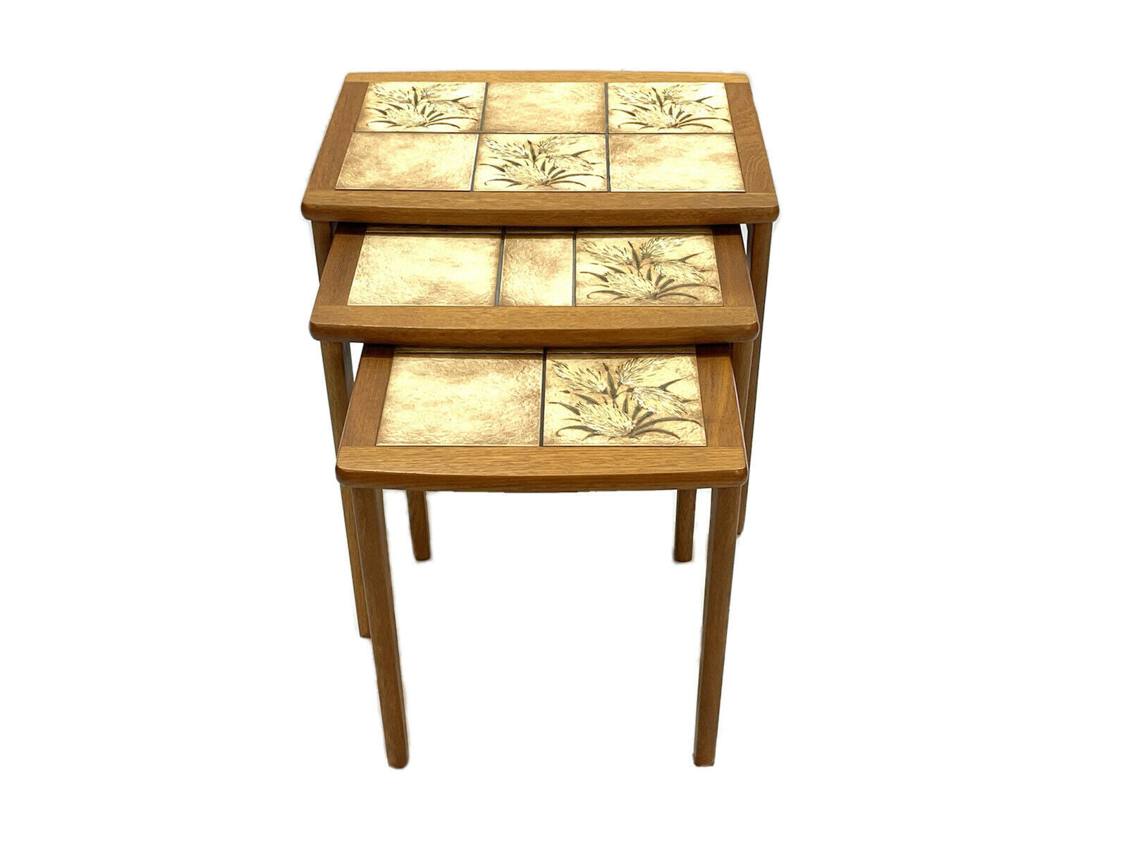 BRDR. Furbo, Danish, Mid-Century Nest Of Teak Tiled Tables