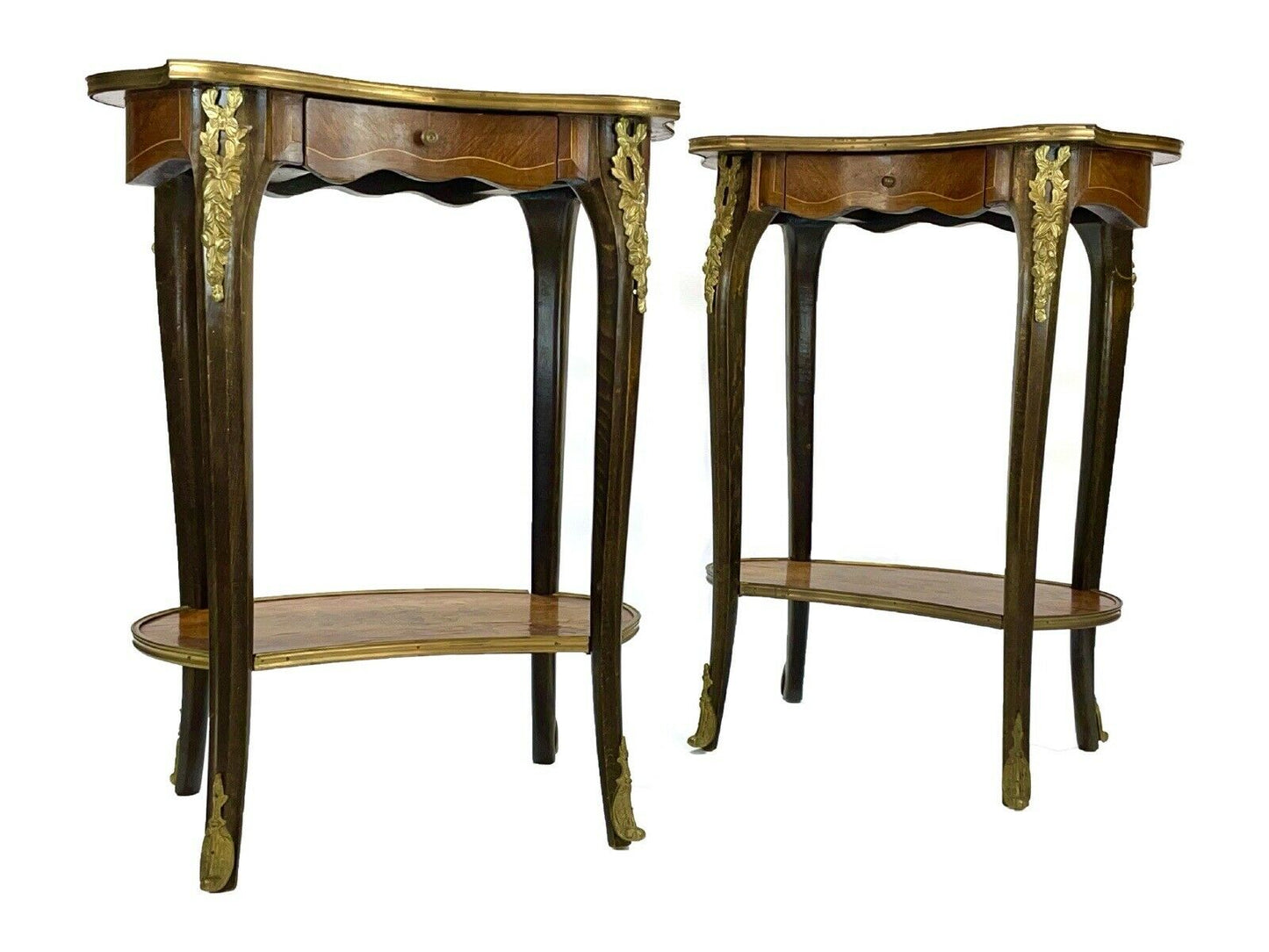 Pair Of Louis XVI Style Kidney Shaped Tables