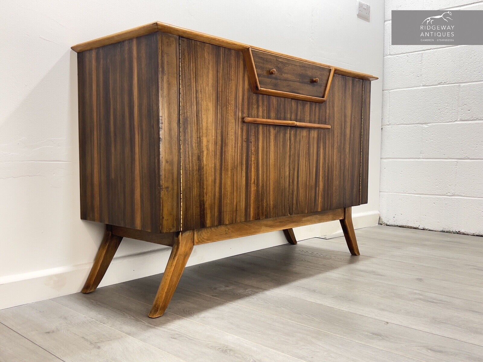 A Mid Century, Unusual Walnut / Zebra Sideboard