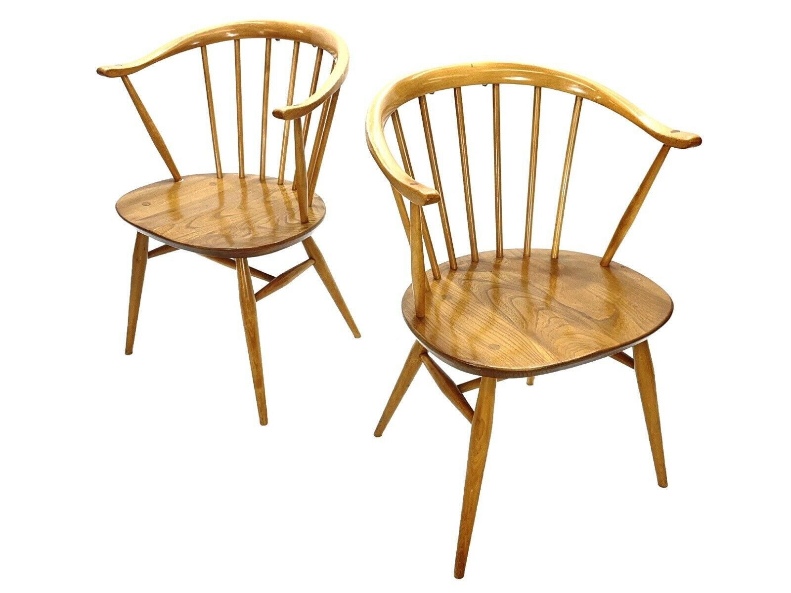 Pair Of Ercol 449a, Cowhorn Chairs