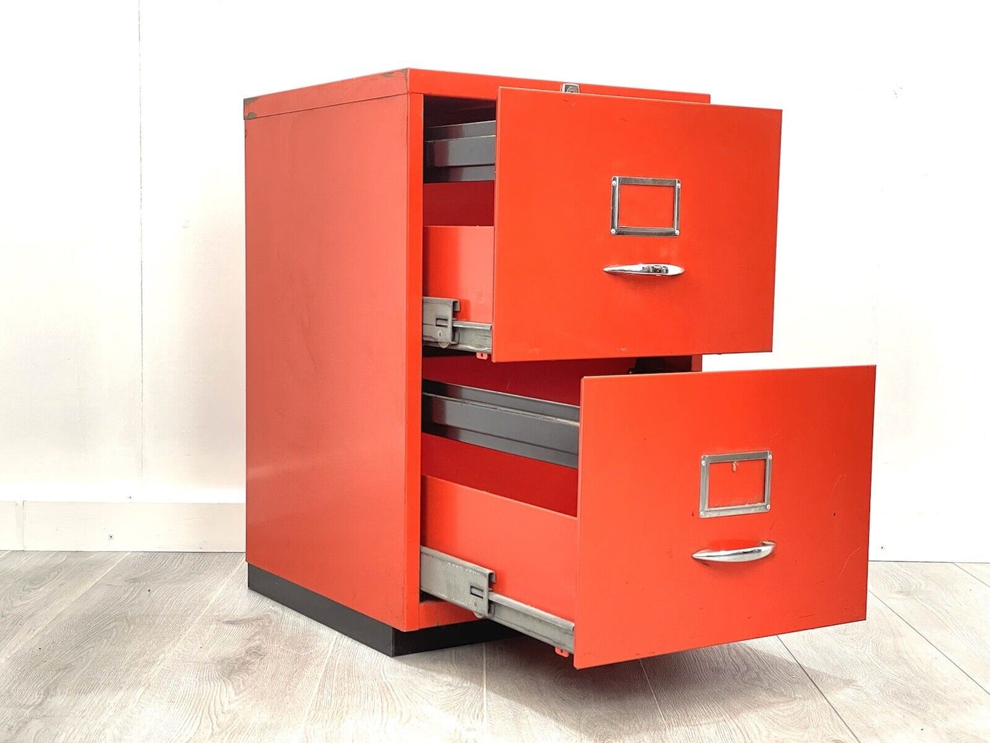Vintage, 2 Drawer Red Filing Cabinet