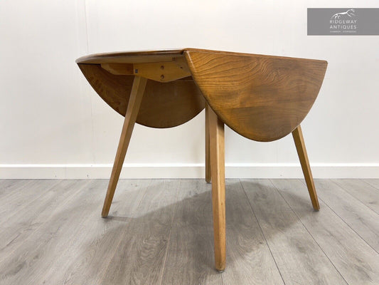 Ercol Model 384, Retro Drop Leaf Oval Dining Table - Blue Label