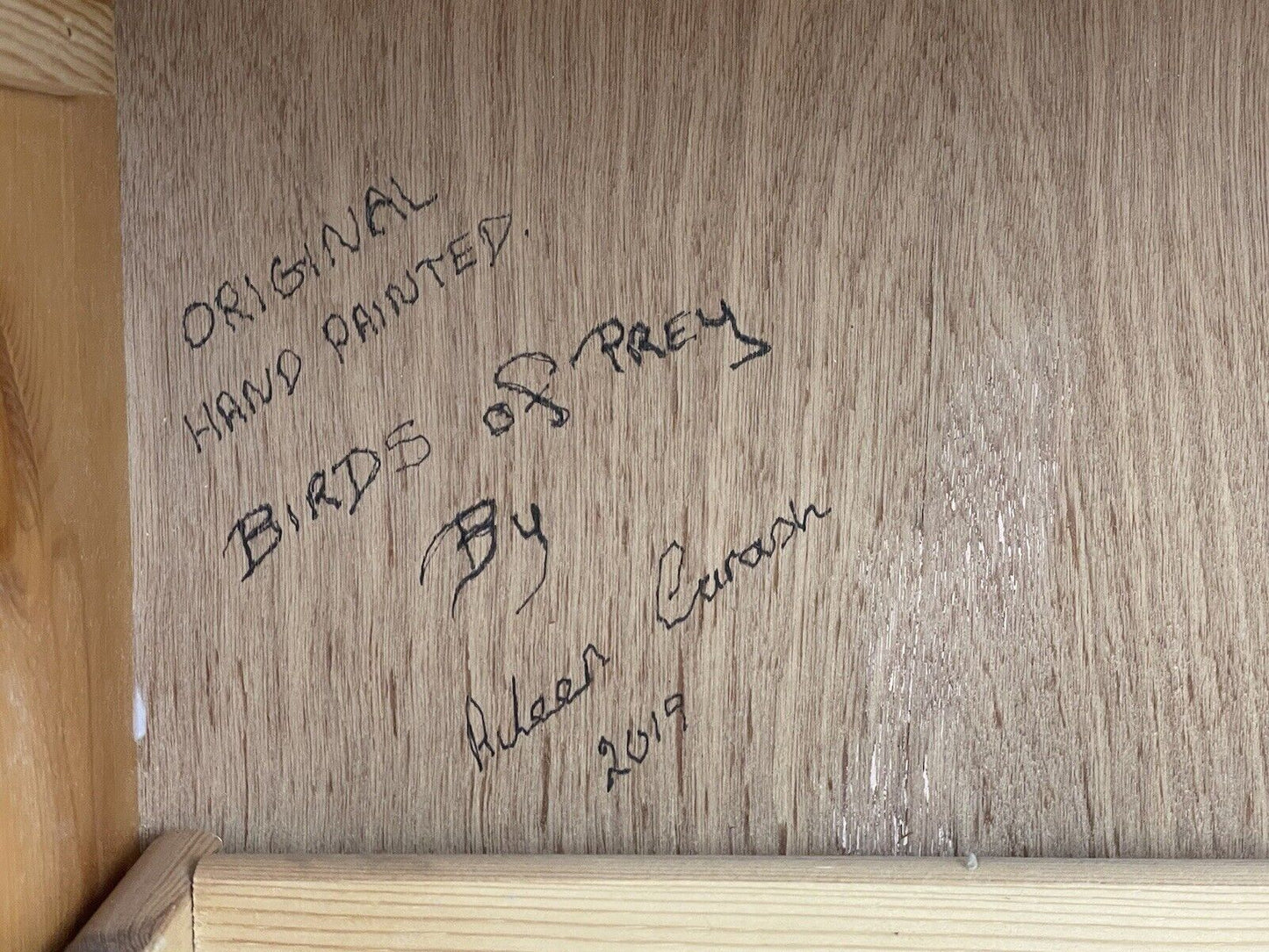 A Hand Painter Bedside Chest of Drawers With Birds of Prey, By Aileen Carash