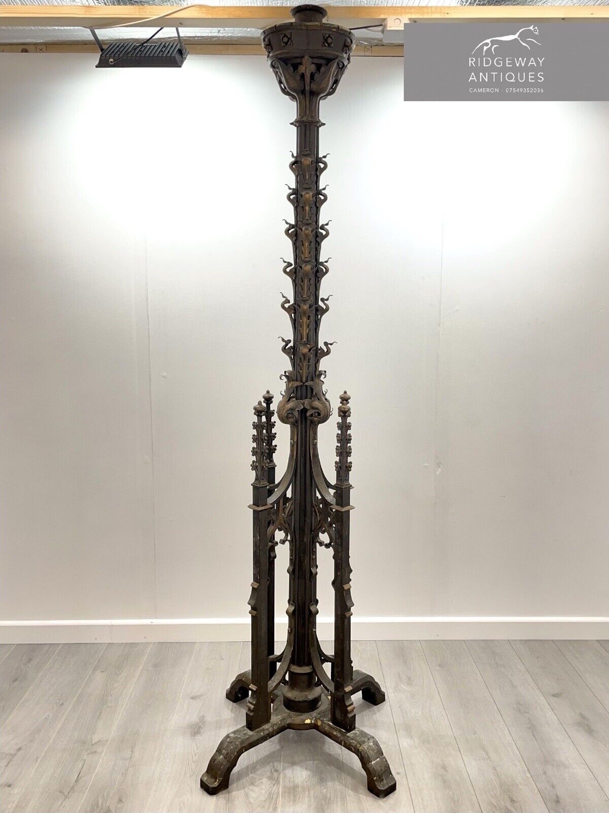 A 19th Century, Wrought Iron, Gothic Revival Paschal / Candle Stand