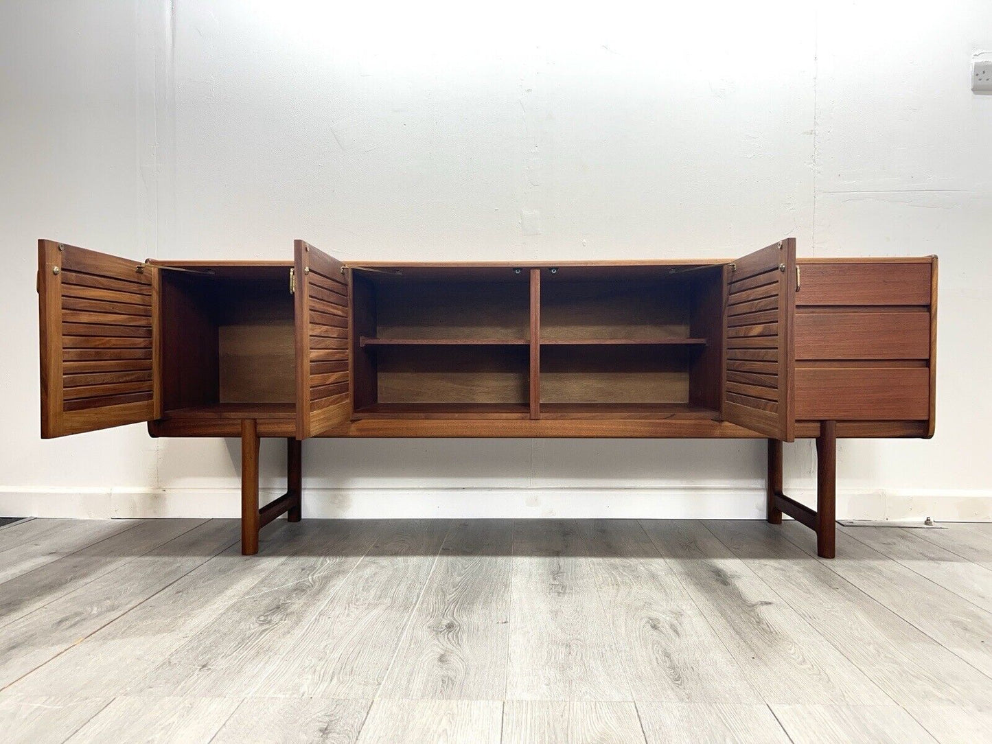 Mcintosh Of Kirkcaldy, Mid Century Teak, Louvred Door Sideboard