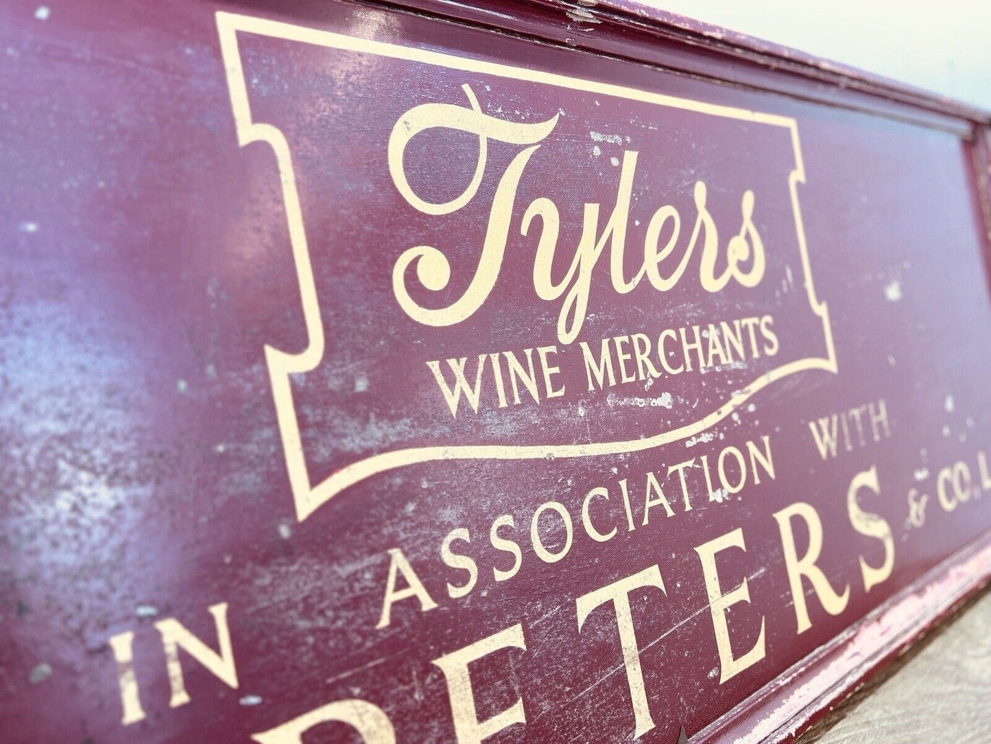 Early 20th Century, Painted Wooden Wine Merchants Shop Sign
