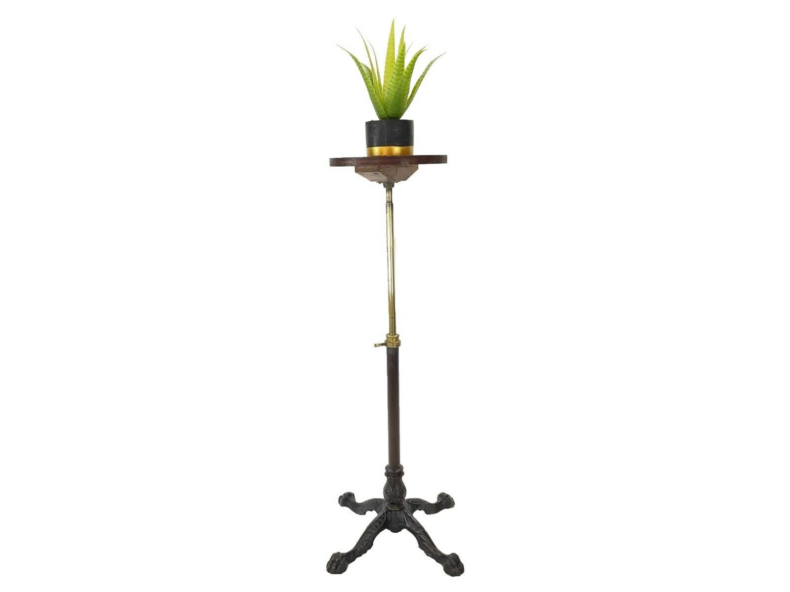 Telescopic Side Table / Occasional Table Table With Cast Iron Lion Paw Base