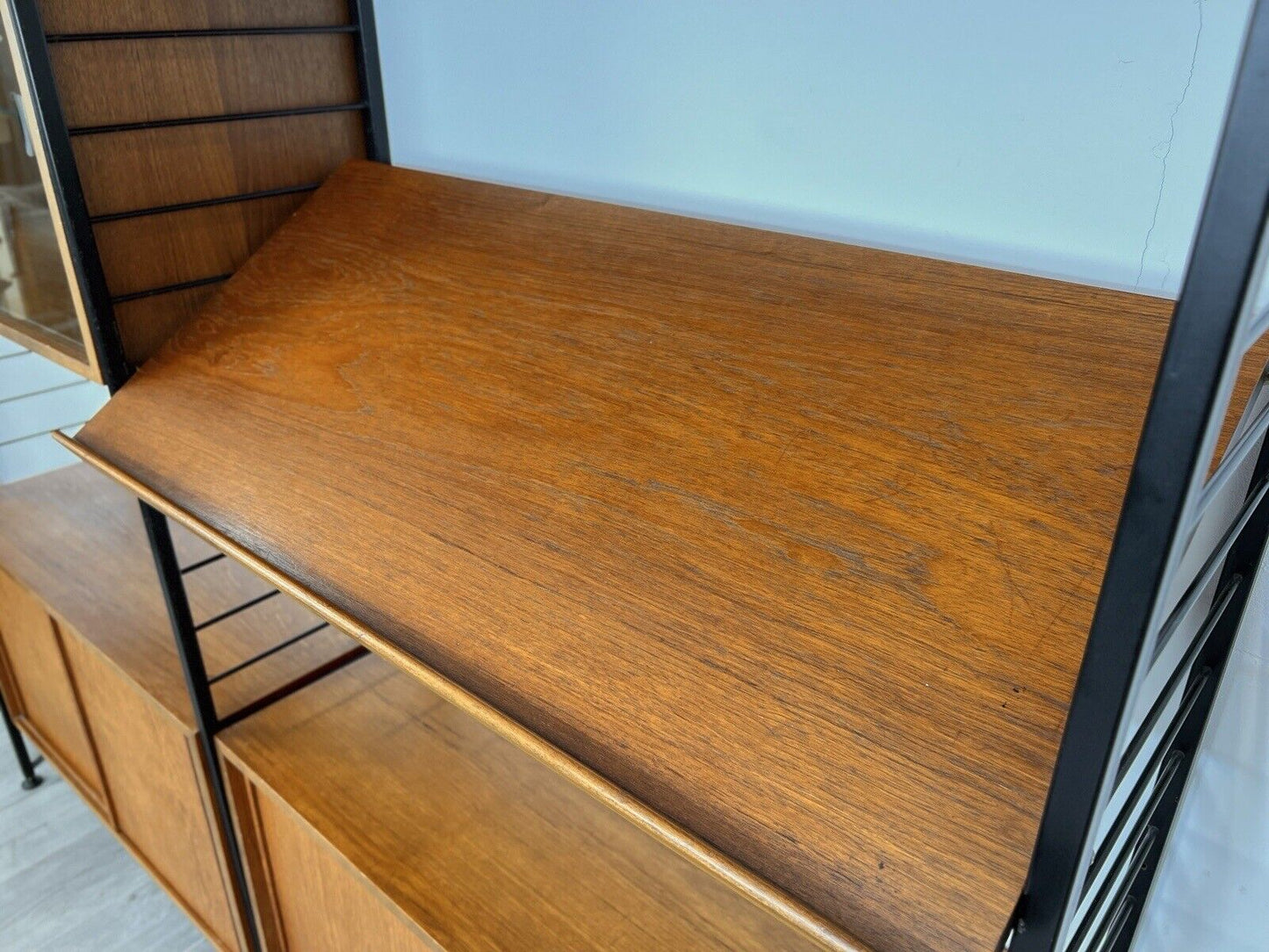 Ladderax, Mid Century Teak and Steel Modular Shelving