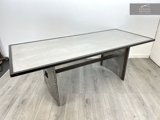 A Bespoke Industrial Aluminium and Iron Dining Table